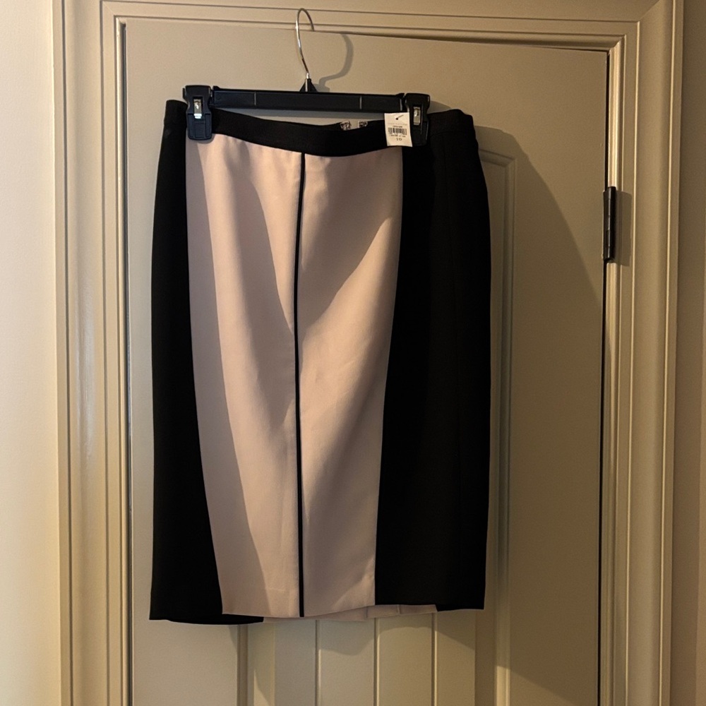 Two-Tone Black and Blush Pencil Skirt